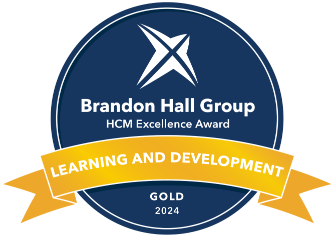 Brandon Hall Group Gold award seal for Learning and Development